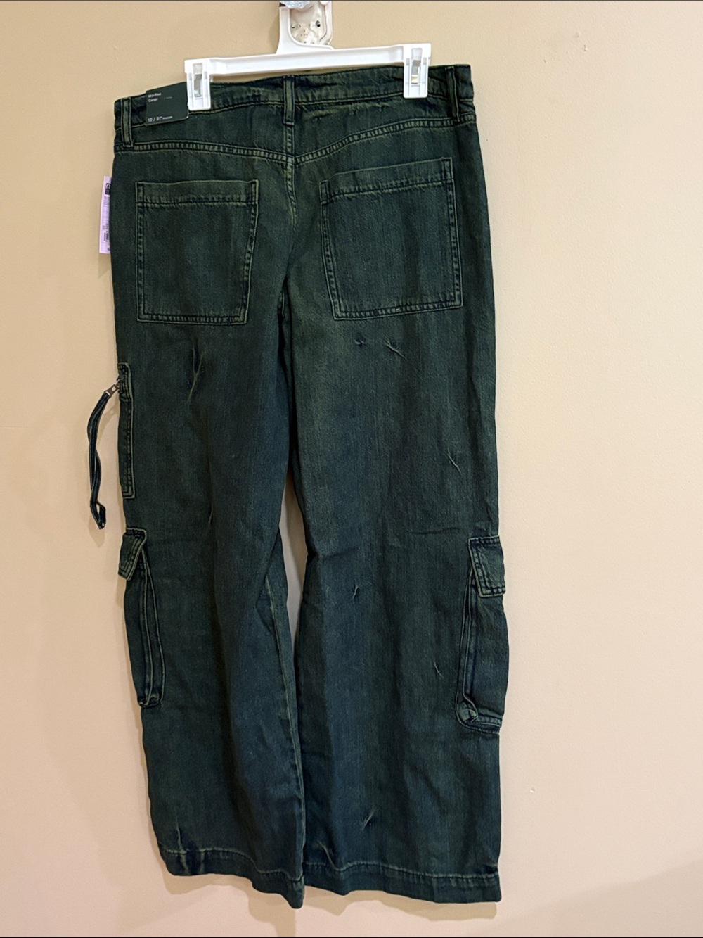 wild fable Dark Green Wide-Leg Cargo Jeans - Picture 6 of 11
